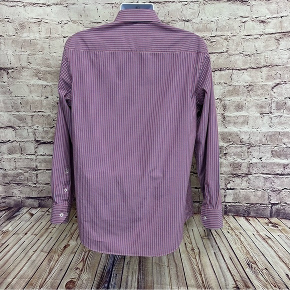 Bugatchi Uomo Pink Check Flip Contrast Cuff Shirt - Picture 8 of 13
